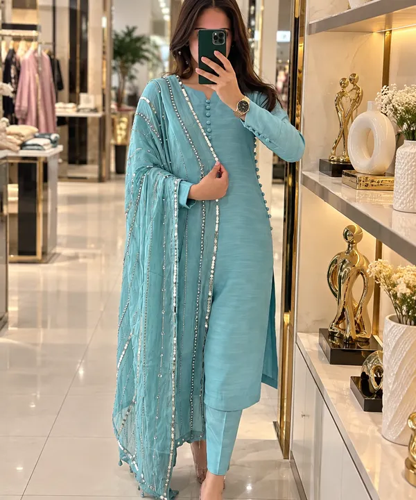 Sky_blue_Straight_Kurta_Set_For_Women