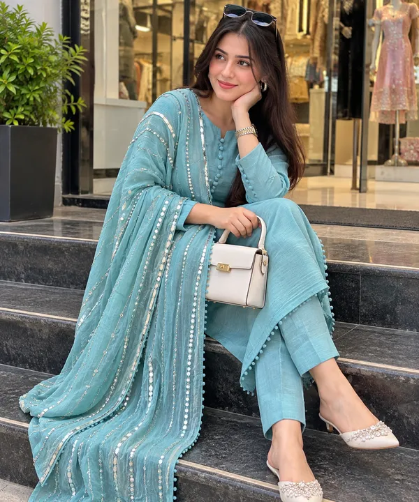 Sky_blue_Straight_Kurta_Set_For_Women