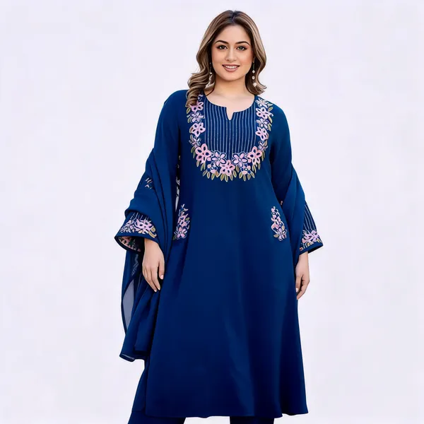 Blue_Embroidered_Anarkali_Kurta_Set_For_Women