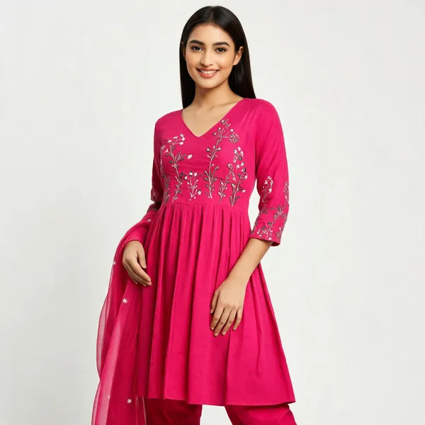 Pink_Embroidered_Anarkali_Suit_Set_For_Women