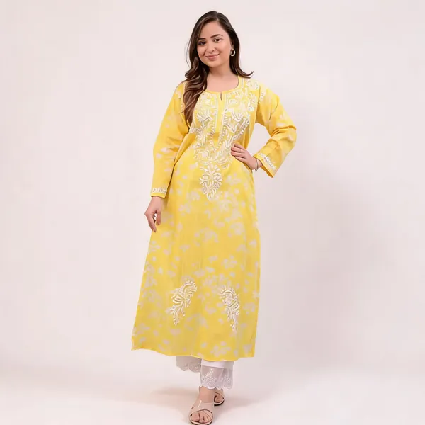 Yellow_Embroidered_Straight_Kurta_Set_For_Women