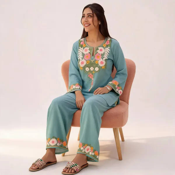 Blue_Floral_Embroidered_Co-Ord_Set_For_Women