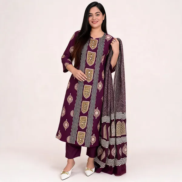 Purple_Printed_Straight_Kurta_Set_For_Women
