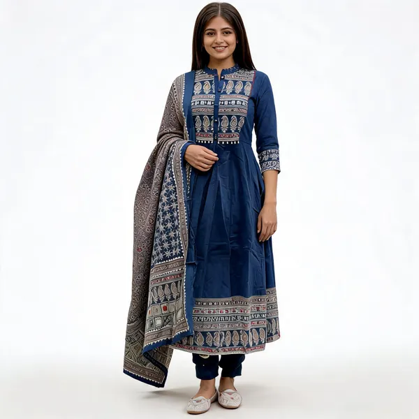 Blue_Printed_Anarkali_Suit_Set_For_Women