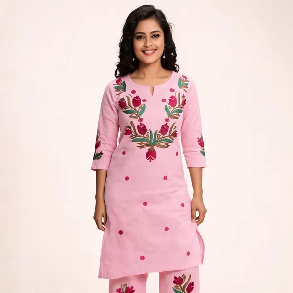 Pink_Floral_Straight_Kurta_Set_For_Women