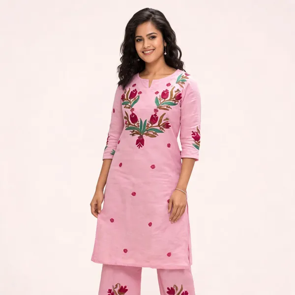 Pink_Floral_Straight_Kurta_Set_For_Women