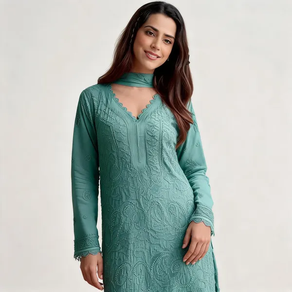 Teal_Embroidered_Straight_Kurta_For_Women