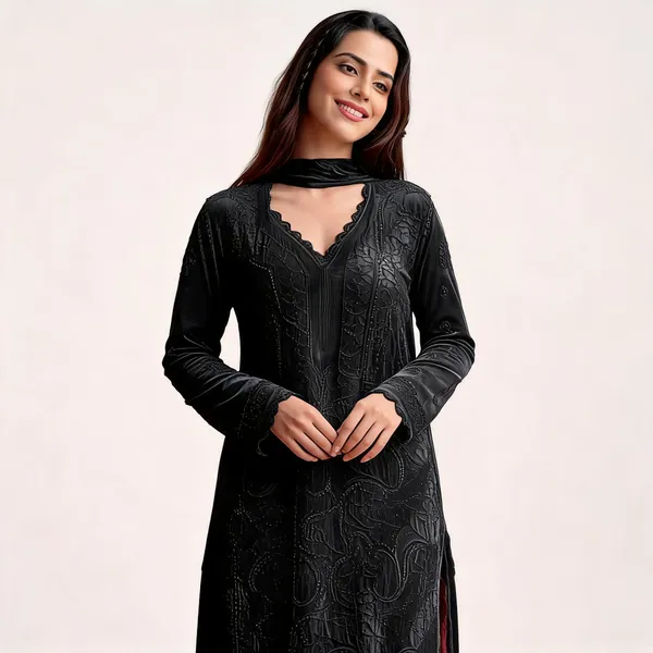 Black_Embroidered_Straight_Kurta_For_Women