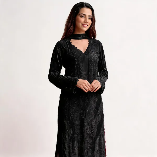 Black_Embroidered_Straight_Kurta_For_Women