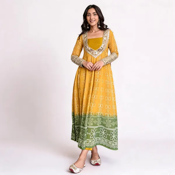 Mustard_Printed_Anarkali_Kurta_For_Women