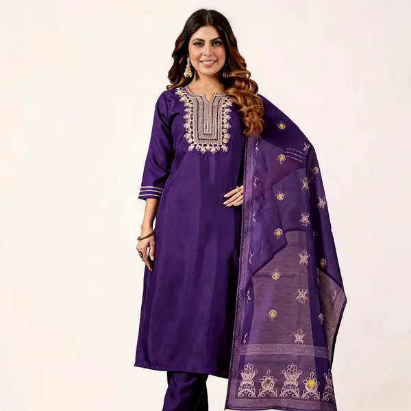 Purple_Embroidered_Straight_Kurta_Set_For_Women