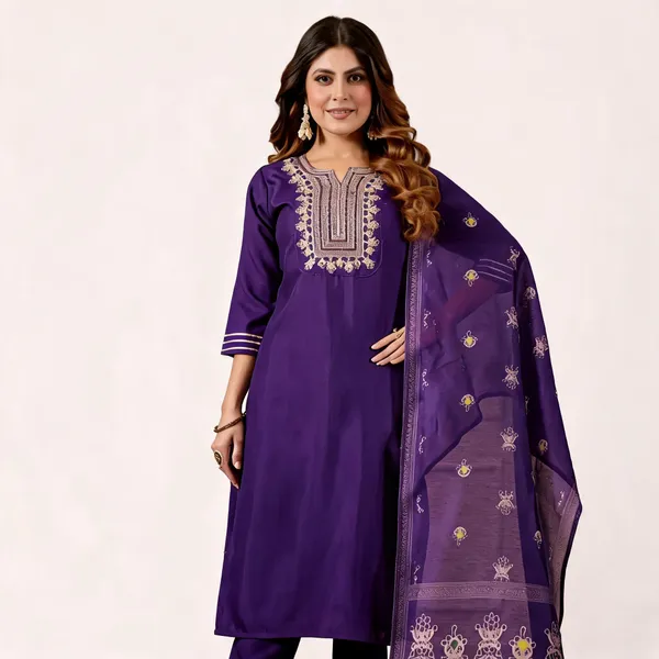 Purple_Embroidered_Straight_Kurta_Set_For_Women