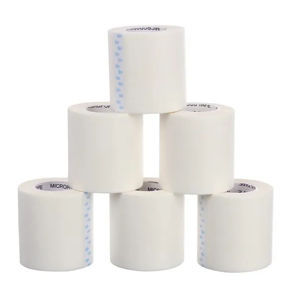 Cruzine_Microporous_Surgical_Tape_Hypoallergenic_Paper_Tape_For_Gentle_Secure_Wound_Closure_Multiple_Sizes_Paper_6_Rolls_Per_Pack_White_Color