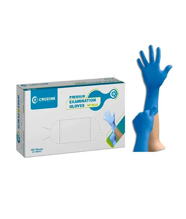 Cruzine_Nitrile_Examination_Gloves_Disposable_Medical_Hand_Gloves_Pack_Of_100