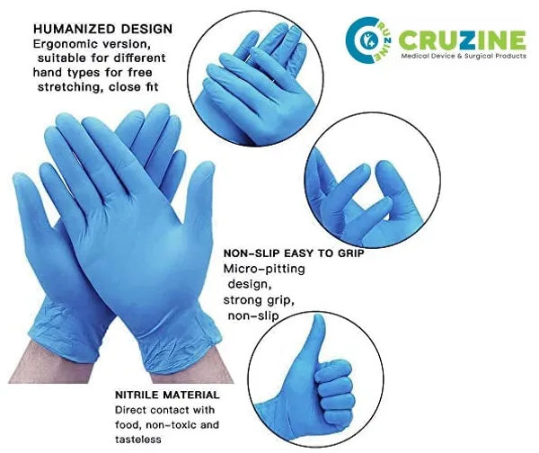 Cruzine_Nitrile_Examination_Gloves_Disposable_Medical_Hand_Gloves_Pack_Of_100