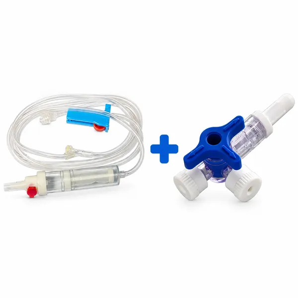 Blood_Administration_Set_Single_Chamber_Pvc_Pack_Of_25_And_Three_Way_Stop_Cock_White_Blue_Pvc_Pack_of_50_Combo_Set