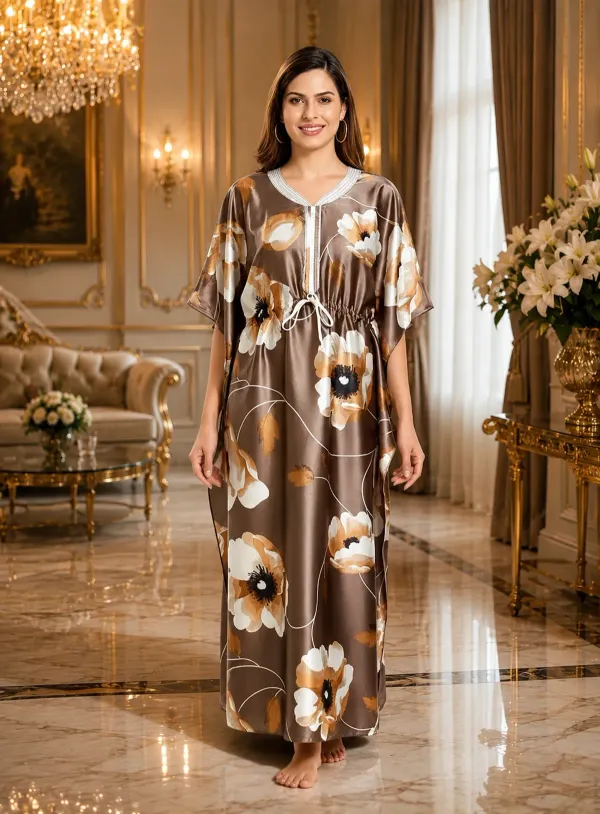 Light_Brown_Italian_Satin_Premium_Kaftan_Night_Gown_For_Women