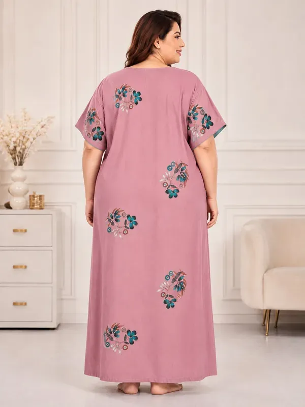 Plus_Size_Printed_Nighty_For_Women_Comfortable_Nightwear