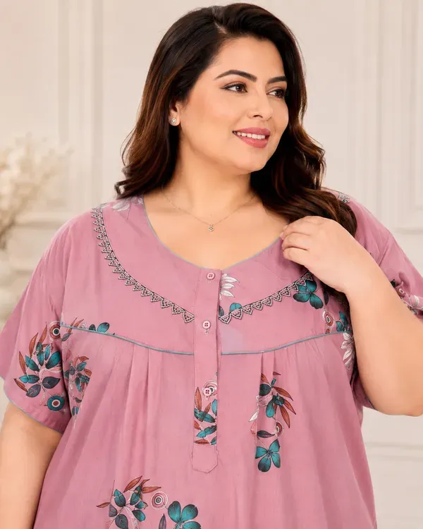 Plus_Size_Printed_Nighty_For_Women_Comfortable_Nightwear