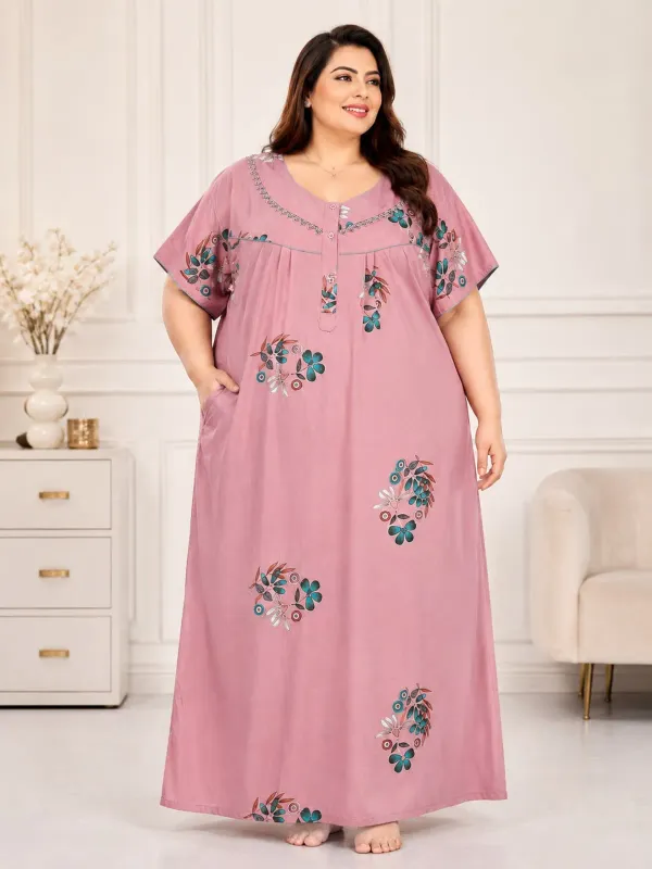 Plus_Size_Printed_Nighty_For_Women_Comfortable_Nightwear