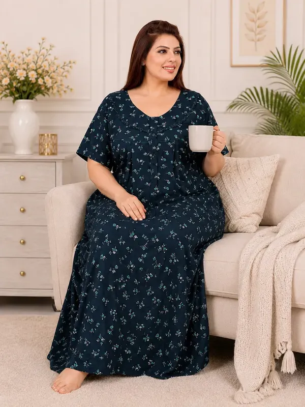 Plus_Size_Printed_Nighty_For_Women_Comfortable_Nightwear