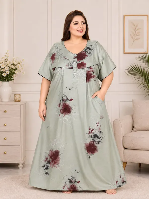 Plus_Size_Printed_Nighty_For_Women_Comfortable_Nightwear