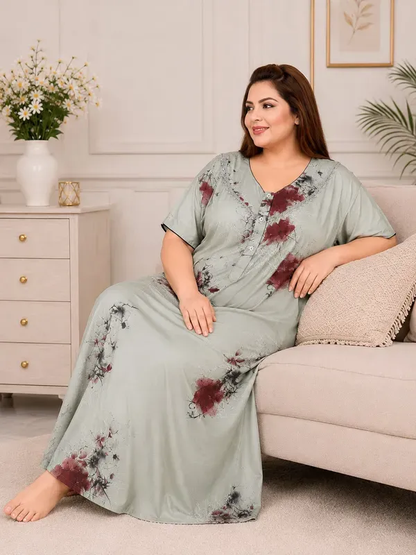 Plus_Size_Printed_Nighty_For_Women_Comfortable_Nightwear