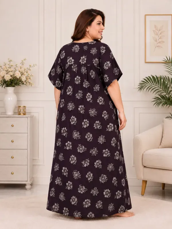 Plus_Size_Printed_Nighty_For_Women_Comfortable_Nightwear
