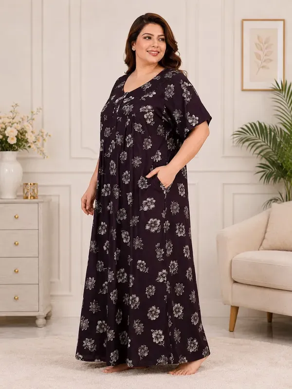 Plus_Size_Printed_Nighty_For_Women_Comfortable_Nightwear