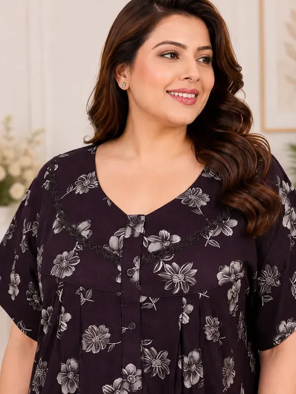 Plus_Size_Printed_Nighty_For_Women_Comfortable_Nightwear