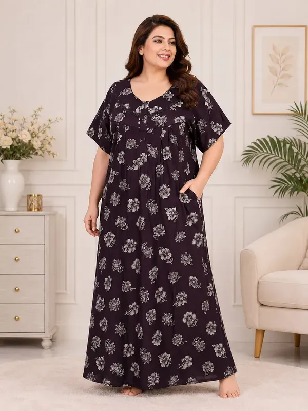 Plus_Size_Printed_Nighty_For_Women_Comfortable_Nightwear