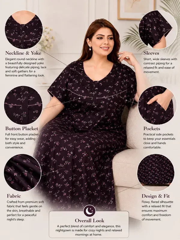 Plus_Size_Printed_Nighty_For_Women_Comfortable_Nightwear