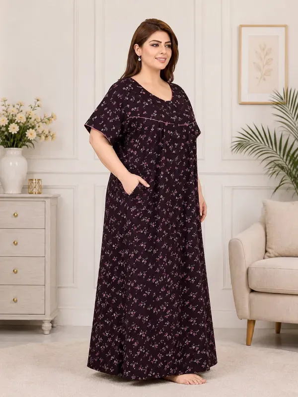 Plus_Size_Printed_Nighty_For_Women_Comfortable_Nightwear