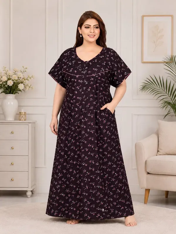 Plus_Size_Printed_Nighty_For_Women_Comfortable_Nightwear