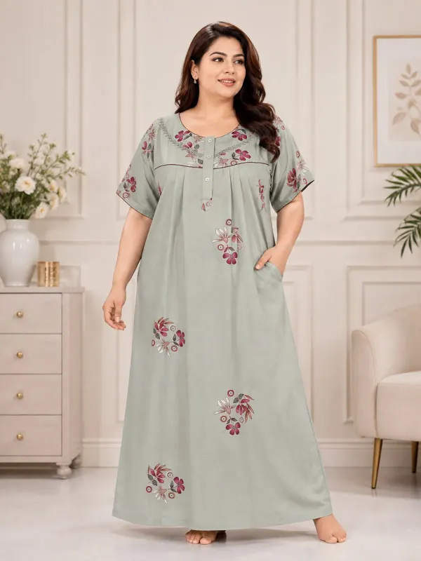 Plus_Size_Printed_Nighty_For_Women_Comfortable_Nightwear