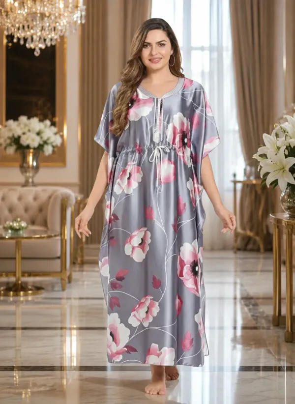 Silver_Italian_Satin_Premium_Kaftan_Night_Gown_For_Women