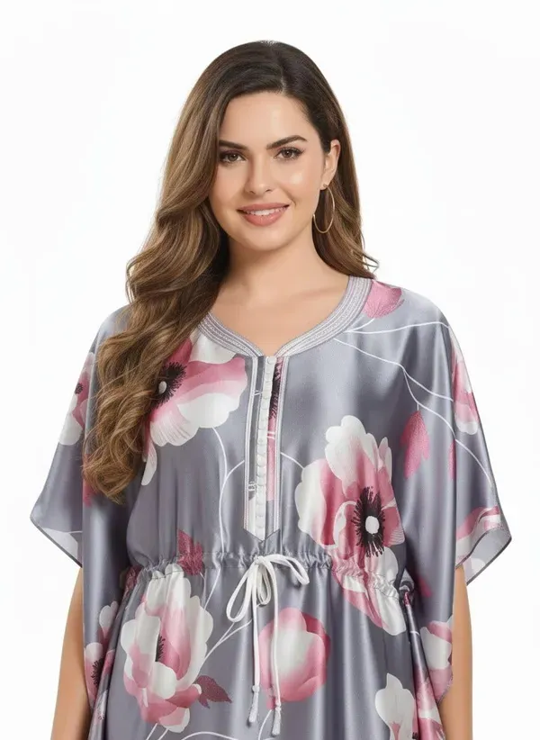 Silver_Italian_Satin_Premium_Kaftan_Night_Gown_For_Women