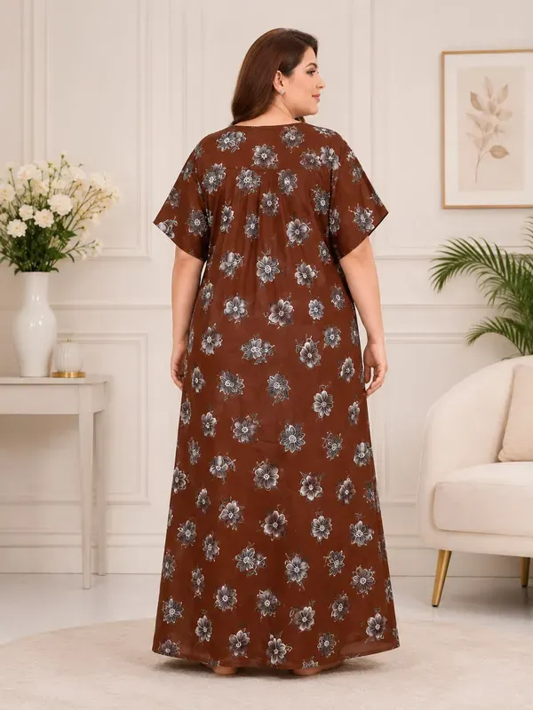 Plus_Size_Printed_Nighty_For_Women_Comfortable_Nightwear