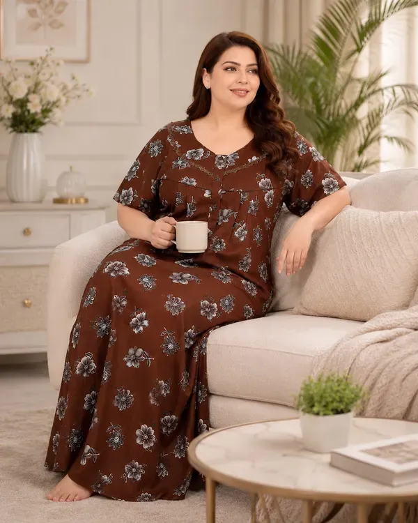 Plus_Size_Printed_Nighty_For_Women_Comfortable_Nightwear