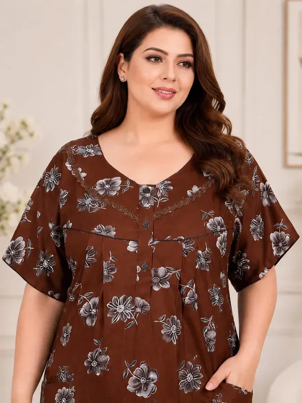 Plus_Size_Printed_Nighty_For_Women_Comfortable_Nightwear