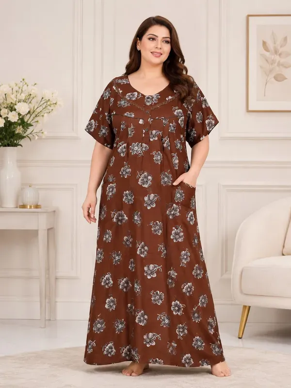 Plus_Size_Printed_Nighty_For_Women_Comfortable_Nightwear