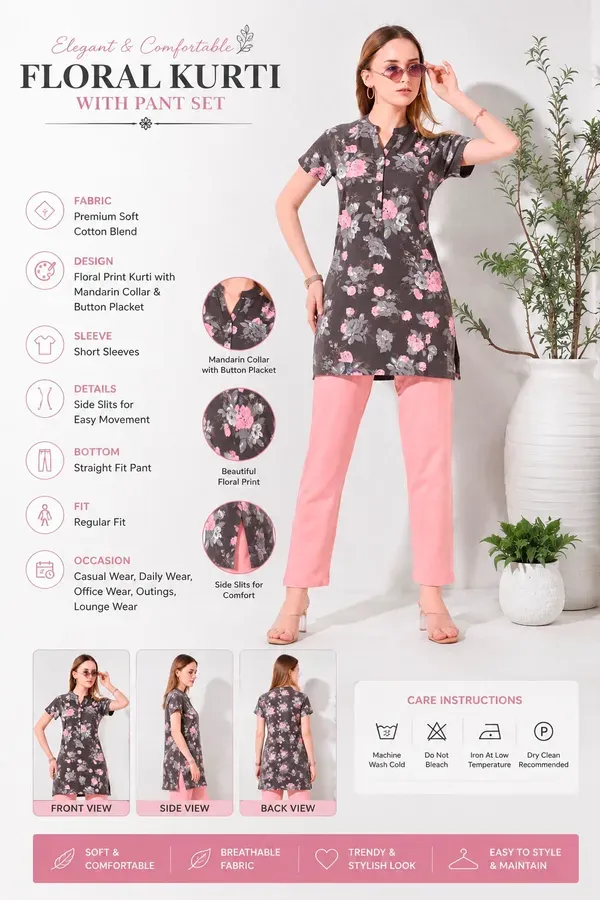 Blush_Bloom_Kurti_Night_Suit