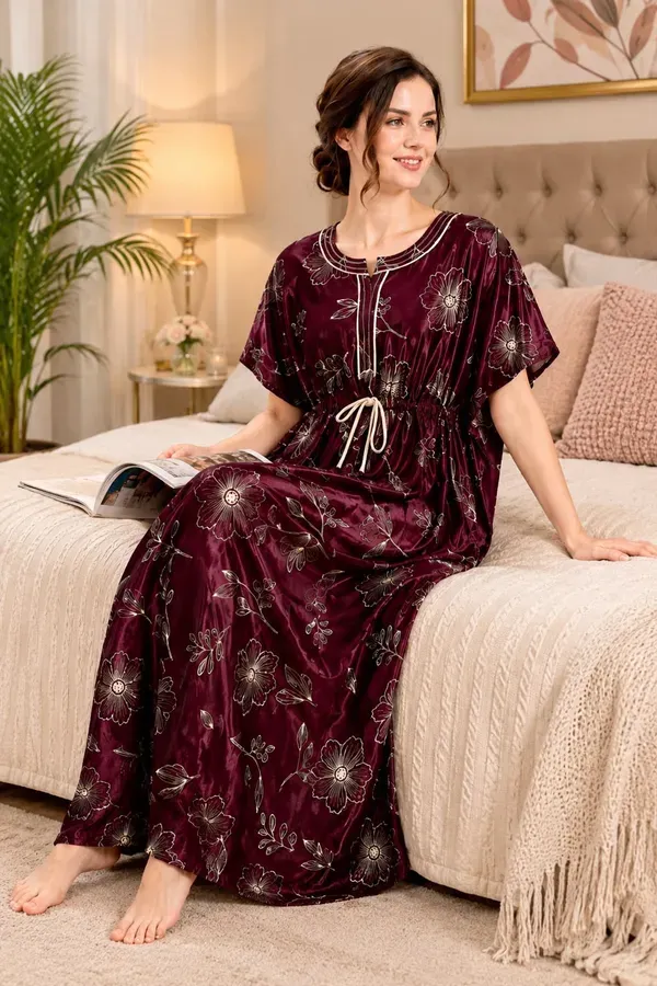 Italian_Satin_Premium_Kaftan_Nighty_For_Women_Purpul