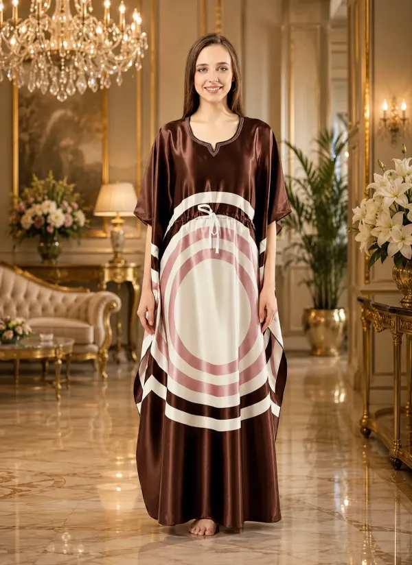 Brown_Italian_Satin_Premium_Kaftan_Night_Gown_For_Women