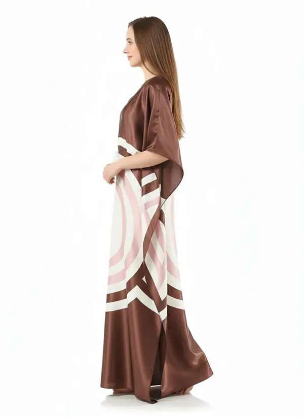 Brown_Italian_Satin_Premium_Kaftan_Night_Gown_For_Women