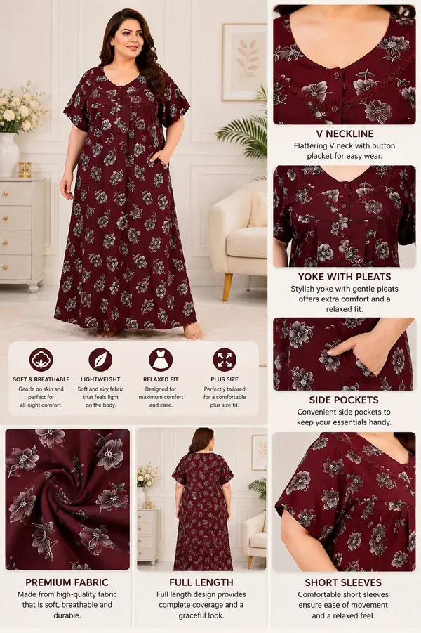 Plus_Size_Printed_Nighty_For_Women_Comfortable_Nightwear