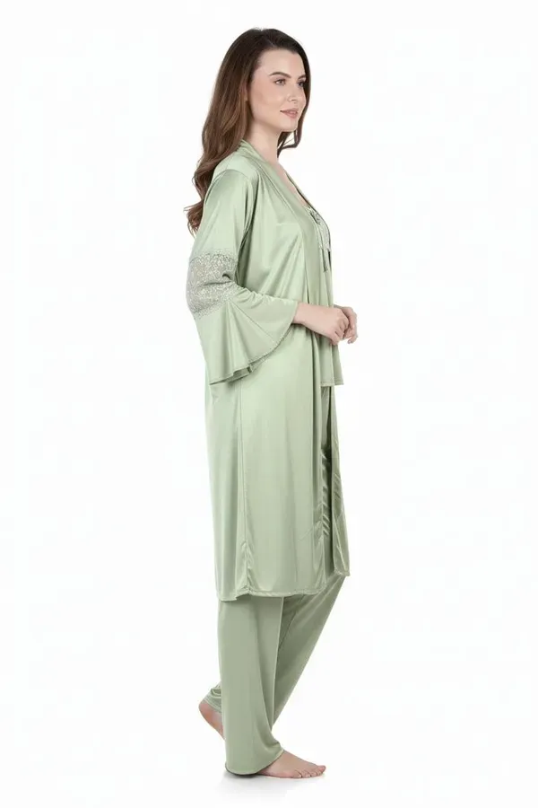 Green_Satin_Premium_Nighty_Set_For_Women