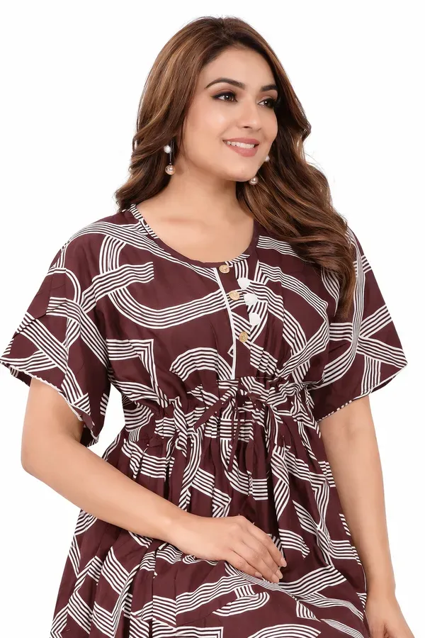 Brown_Geometric_Rayon_Frock_Nighty_Soft_Comfortable_Flared_Sleepwear_For_Wo_More