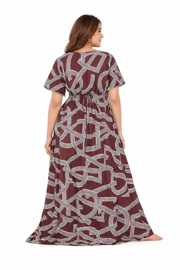 Brown_Geometric_Rayon_Frock_Nighty_Soft_Comfortable_Flared_Sleepwear_For_Wo_More