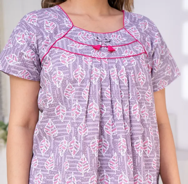 Lavender_Cotton_Relaxed_Fit_Leaf_Print_Nightdress_For_Women